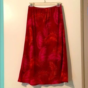 Fully lined vibrant midi floral skirt